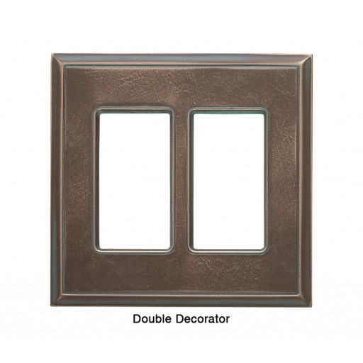 Classic Antique Bronze Verdigris Magnetic Double Decorator Wall Plate
