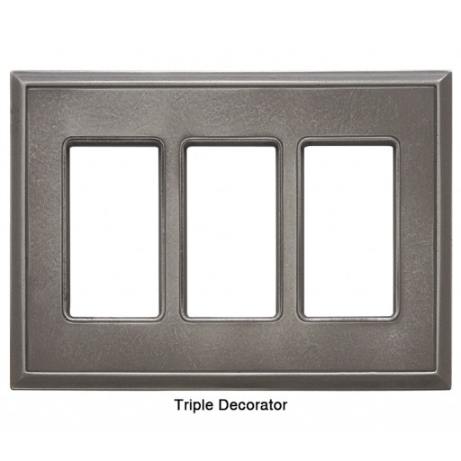 Classic Nickel Silver Magnetic Triple Decorator Wall Plate