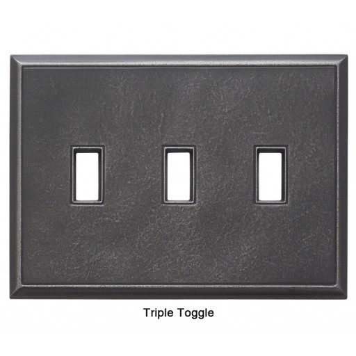 Classic Wrought Iron Magnetic Triple Toggle Wall Plate