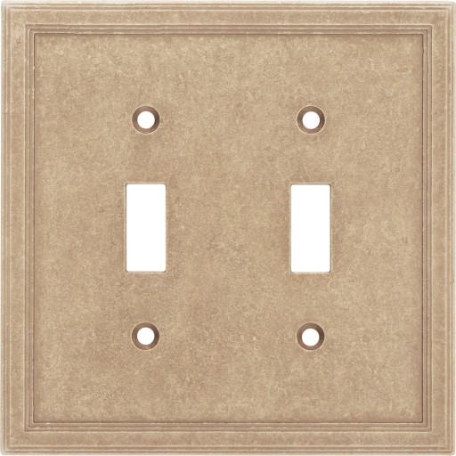 Double Toggle Cast Stone Wall Plate - Sienna