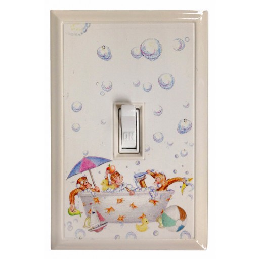 Monkeys in a Tub Kid's Deco Magnetic Wall Plate