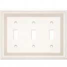 Triple Toggle Color Accents Wall Plate - Grey