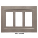 Signature Brushed Nickel Magnetic Triple Decorator Wall Plate