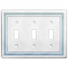 Triple Toggle Color Accents Wall Plate - Cool Blue
