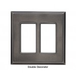Classic Timeworn Steel Magnetic Double Decorator Wall Plate