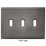Classic Timeworn Steel Magnetic Triple Toggle Wall Plate