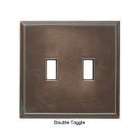 Classic Antique Bronze Verdigris Magnetic Double Toggle Wall Plate