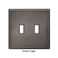 Classic Timeworn Steel Magnetic Double Toggle Wall Plate