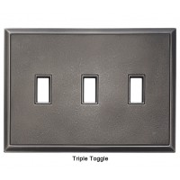 Classic Timeworn Steel Magnetic Triple Toggle Wall Plate
