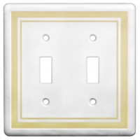 Double Toggle Color Accents Wall Plate - Beige