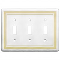 Triple Toggle Color Accents Wall Plate - Beige
