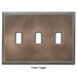 Classic Antique Bronze Verdigris Magnetic Triple Toggle Wall Plate