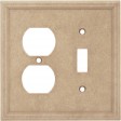 Single Toggle Duplex Combo Cast Stone Wall Plate - Sienna