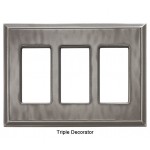 Classic Water Nickel Silver Magnetic Triple Decorator Wall Plate