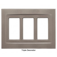 Signature Brushed Nickel Magnetic Triple Decorator Wall Plate