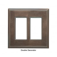 Classic Antique Bronze Verdigris Magnetic Double Decorator Wall Plate