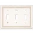 Triple Toggle Color Accents Wall Plate - Grey